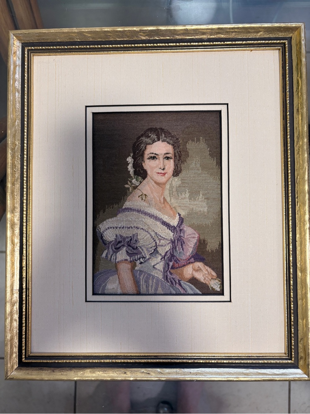 Vintage Wiehler Gobelin Renaissance Petit Point Framed Art